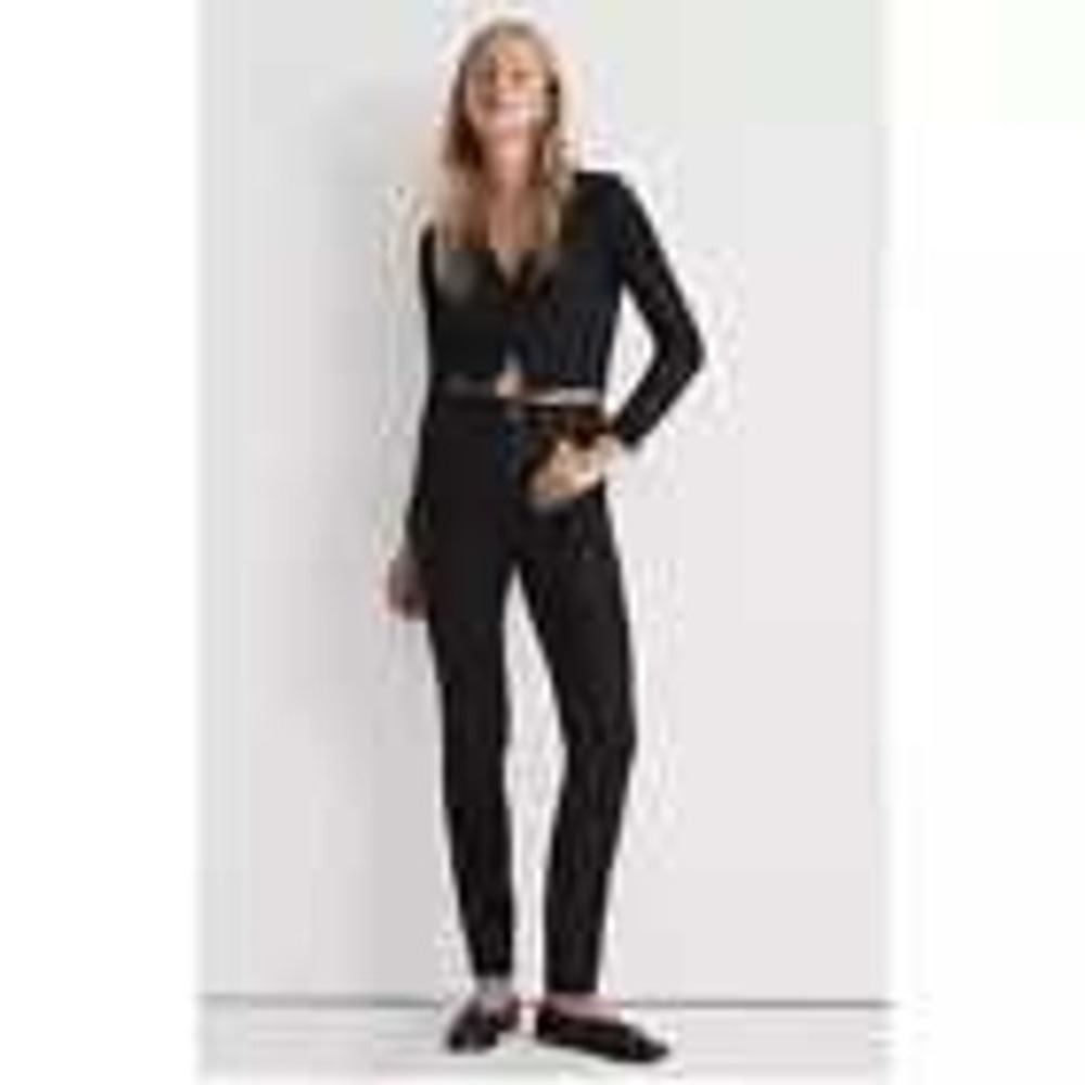 Madewell Stovepipe Jeans in True Black Wash: Coated Edition Size 26